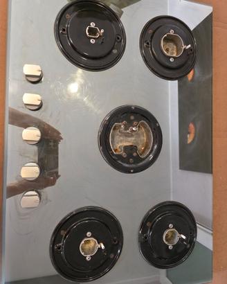 Piano cottura gas Hot point Ariston vetro 5 fuochi