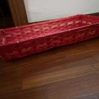 cesto rettangolare rosso