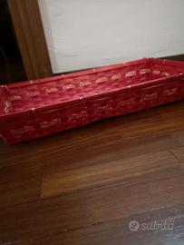 cesto rettangolare rosso