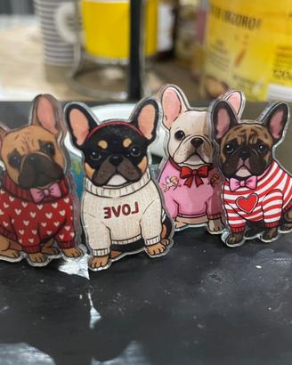 Set 4 spille Bulldog Francese