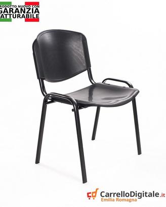 Sedia per sala d'attesa conferenza Plastica NERA