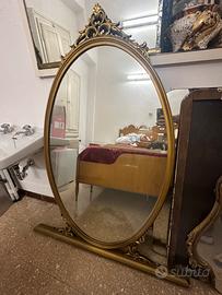4 specchiere vintage dorate, ovali e barocche