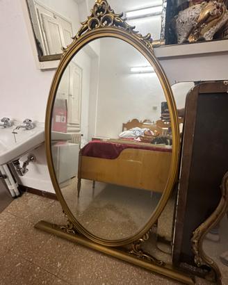 4 specchiere vintage dorate, ovali e barocche
