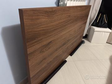 Pannello per scrivania noce e 2 gambe 60/90 cm