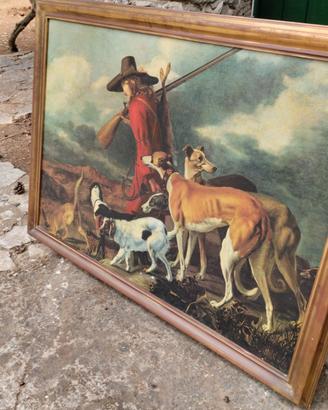 Quadro cacciatore con cani