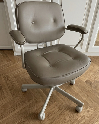Sedia da ufficio IKEA ALEFJÄLL, tortora, in pelle