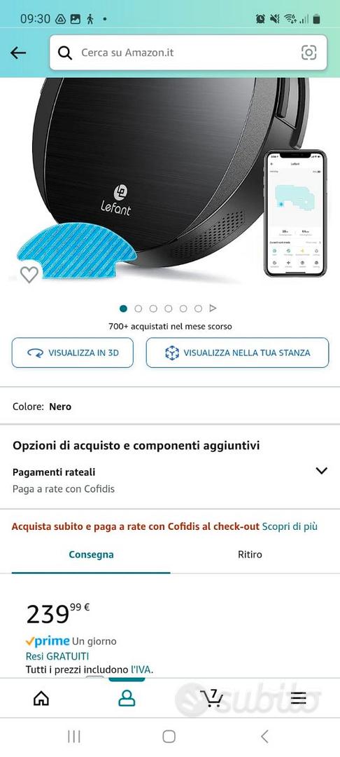 LEFANT Robot Aspirapolvere Lavapavimenti mini,2200pa forte aspirazione,6D  Sensore di Collisione,Alexa/Google,Ideale per peli di animali domestici,  Moquette e Pavimento duro,Aspirapolvere Robot-M213 : : Casa e  cucina