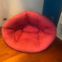 Pouf futon fuxia - convertibile in letto