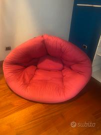 Pouf futon fuxia - convertibile in letto