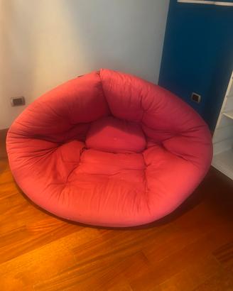 Pouf futon fuxia - convertibile in letto