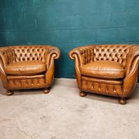 coppia poltrone Chester Chesterfield cuoio inglese