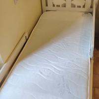Lettino Ikea  bianco, 70x160 cm + materasso
