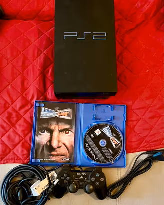 PS2 Fat SCPH-39004 con Controller, Cavi e Gioco