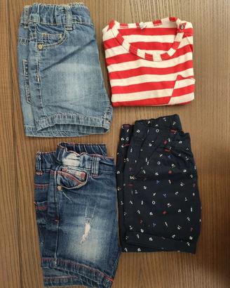 Vestiti 6 9 mesi IDEXE' 3 pantaloncini 1 t-shirt