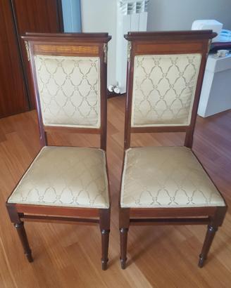 Coppia di sedie antiche stile liberty