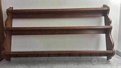 Piattaia da Parete in Legno Rustica con Ganci