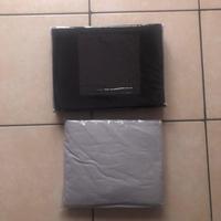 lenzuolo (grigio) , copripiumino (nero)