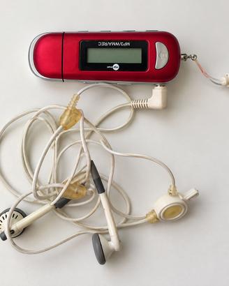 Lettore MP3 MP Man rosso con auricolari