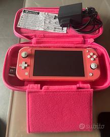 Nintendo Switch Lite Rosa+Alimentatore+Custodia
