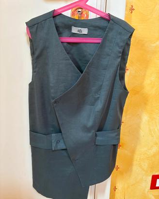 Gilet sartoriale IXOS petrolio asimmetrico T40
