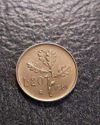 20 Lire 1981 Quercia Italia