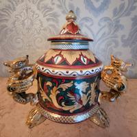 Calamaio decorativo in ceramica a lustro