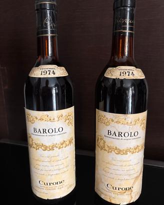 2 BOTTIGLIE BAROLO 1974 DA COLLEZIONE.