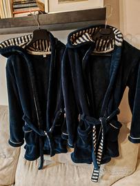 coppia vestaglie blu con cappuccio  okaidi 12 anni