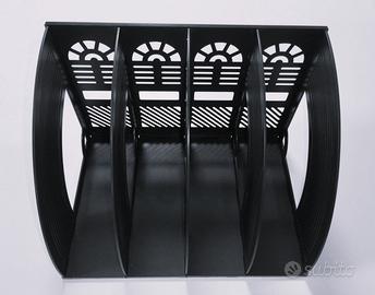 Portariviste libri da scrivania 4 scomparti nero