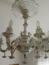 lampadario in ceramica dipinto a mano 