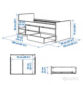 Letto singolo con cassetti Ikea