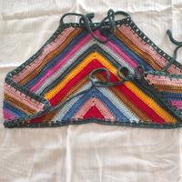 top multicolore uncinetto 