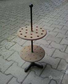 Porta fiale fialette in vetro laboratorio antico