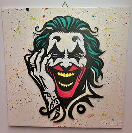 Quadro Joker Pop Art 3D su legno - Dipinto a mano
