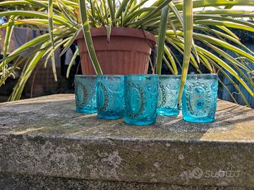 sei bicchierini in vetro vintage 