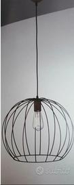 LAMPADARIO SOSPENSIONE A GABBIA NERO 