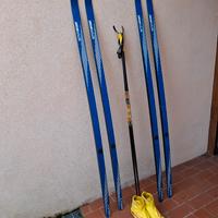 Sci da fondo scarpette Salomon bastoncini 