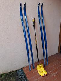 Sci da fondo scarpette Salomon bastoncini 