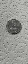 moneta da cinque lire 