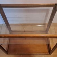 Carrello portavivande in vetro e legno