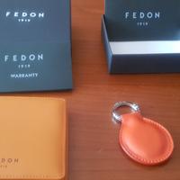 portafoglio con portachiavi in pelle  Fedon
