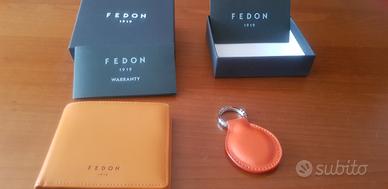 portafoglio con portachiavi in pelle  Fedon
