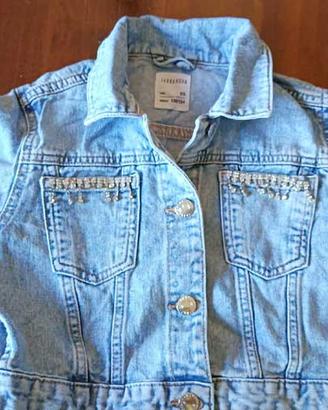 giacca jeans con strass bambina taglia 128/134