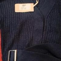 Cardigan con Cintura Vintage Donna Blu