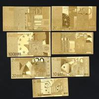 7 PEZZI BANCONOTE EU LAMINATI ORO