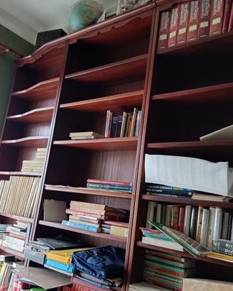Libreria artigianale classica angolare in mogano 