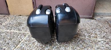 BMW R1200C borse in cuoio,portaborse cromato,manig