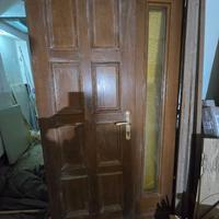 Portone in rovere massiccio e vetro 120x 210