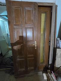 Portone in rovere massiccio e vetro 120x 210