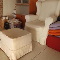 Splendida poltrona con pouf abbinato